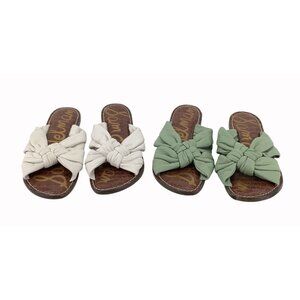Sam Edelman Womens Knotted Slide Sandals Set Of Two Pairs Leather Upper Size 8 G